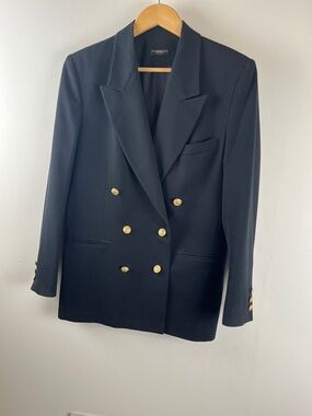 Vintage Regent Clothes Double-Breasted Navy Blazer